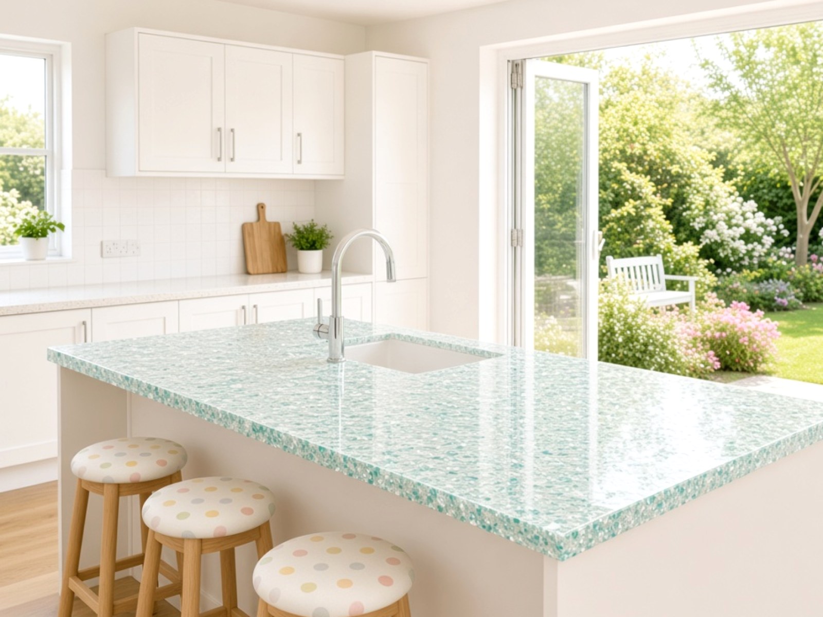 Recycled Glass kitchen worktops Recycled Glass kitchen worktops kitchen scene 1